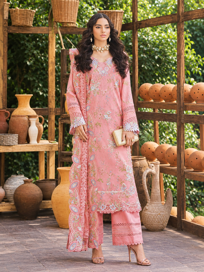 Maryam Hussain Original Pakistani Lawn - Pink