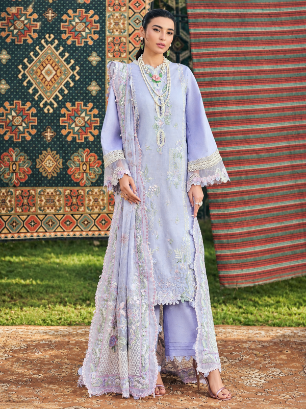 Maryam Hussain Original Pakistani Lawn - Levender