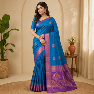 Premium Minakari Katan Silk Saree | Elegant Digital Print Silk Saree